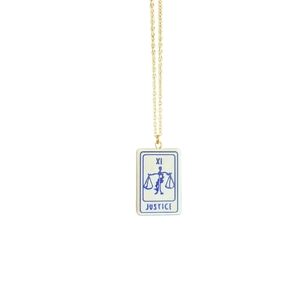 NWT - Justice Tarot Tile Pendant Necklace